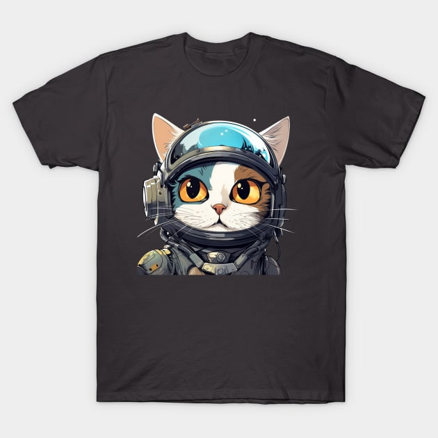 Futuristic Cyber  Cat T-Shirt by FrogandFog